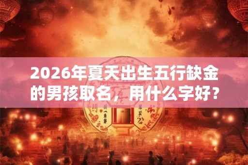 2026年夏天出生五行缺金的男孩取名，用什么字好？