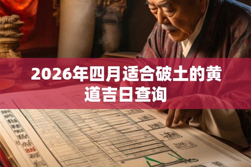 2026年四月适合破土的黄道吉日查询
