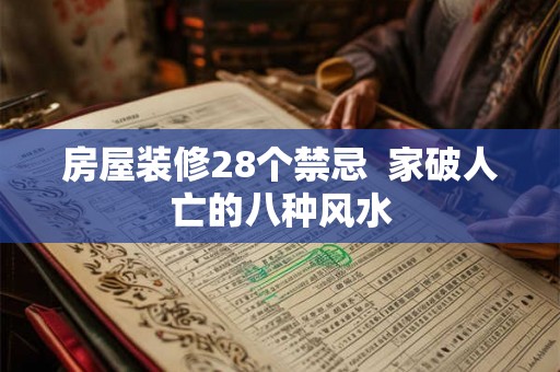 房屋装修28个禁忌  家破人亡的八种风水