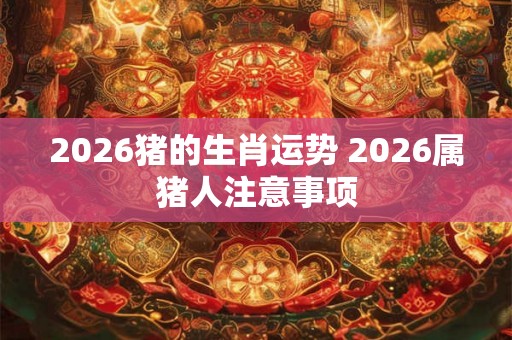 2026猪的生肖运势 2026属猪人注意事项