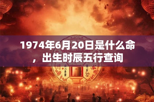 1974年6月20日是什么命，出生时辰五行查询