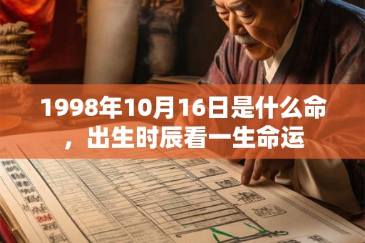 1998年10月16日是什么命，出生时辰看一生命运