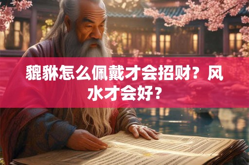 貔貅怎么佩戴才会招财？风水才会好？