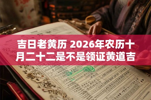 吉日老黄历 2026年农历十月二十二是不是领证黄道吉日