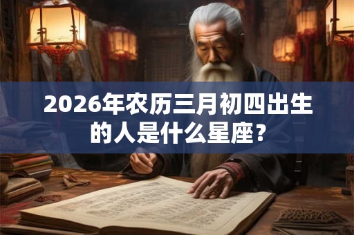 2026年农历三月初四出生的人是什么星座？