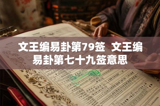 文王编易卦第79签  文王编易卦第七十九签意思