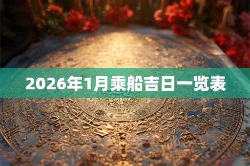2026年1月乘船吉日一览表