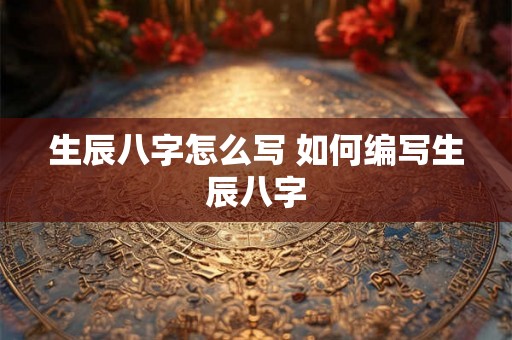 生辰八字怎么写 如何编写生辰八字