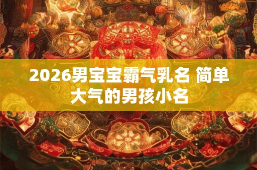 2026男宝宝霸气乳名 简单大气的男孩小名