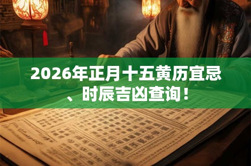 2026年正月十五黄历宜忌、时辰吉凶查询！