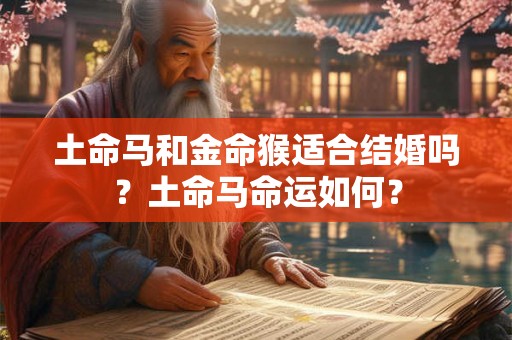 土命马和金命猴适合结婚吗？土命马命运如何？