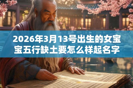 2026年3月13号出生的女宝宝五行缺土要怎么样起名字