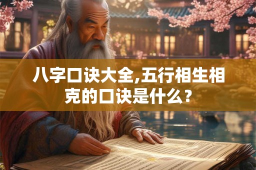 八字口诀大全,五行相生相克的口诀是什么？