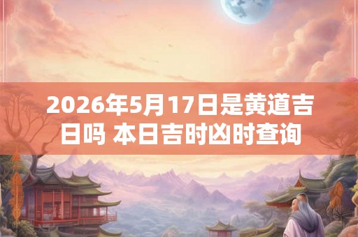 2026年5月17日是黄道吉日吗 本日吉时凶时查询 2026年5月17日是黄道吉日吗 本日吉时凶时查询