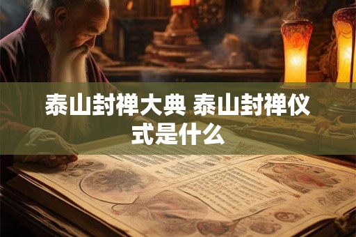 泰山封禅大典 泰山封禅仪式是什么