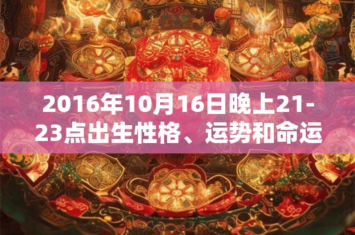 2016年10月16日晚上21-23点出生性格、运势和命运