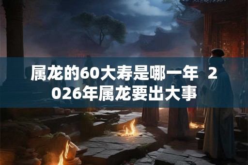属龙的60大寿是哪一年  2026年属龙要出大事