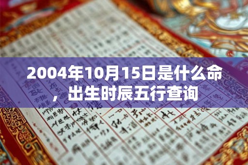 2004年10月15日是什么命，出生时辰五行查询