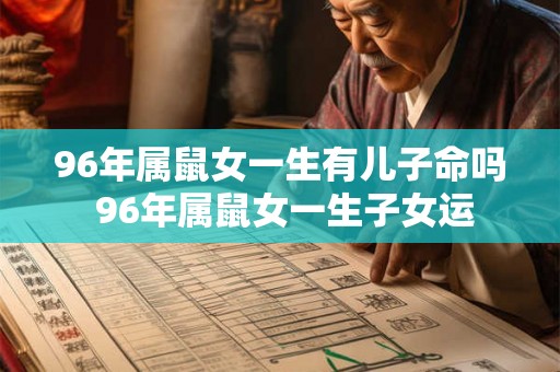 96年属鼠女一生有儿子命吗 96年属鼠女一生子女运