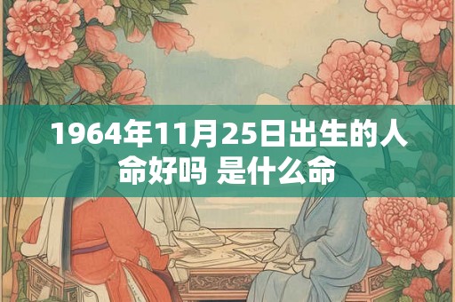 1964年11月25日出生的人命好吗 是什么命 1964年11月25日出生的人命好吗 是什么命