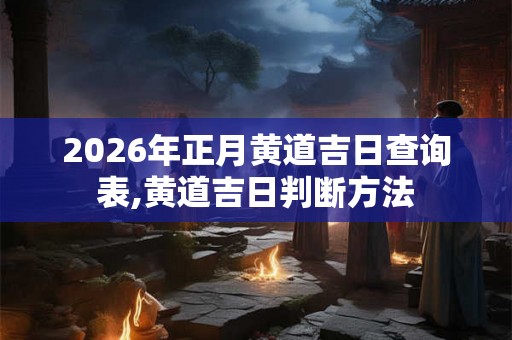 2026年正月黄道吉日查询表,黄道吉日判断方法