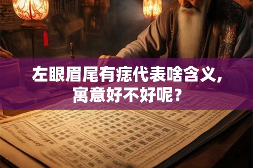 左眼眉尾有痣代表啥含义,寓意好不好呢？