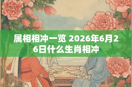 属相相冲一览 2026年6月26日什么生肖相冲