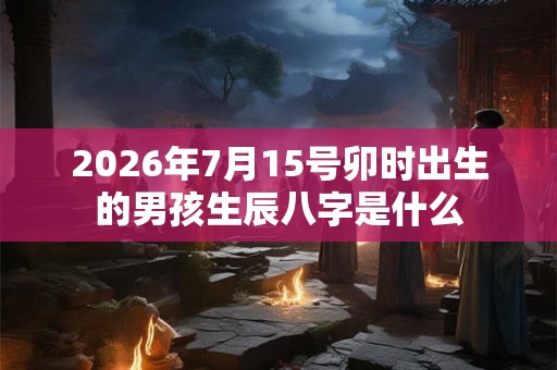 2026年7月15号卯时出生的男孩生辰八字是什么
