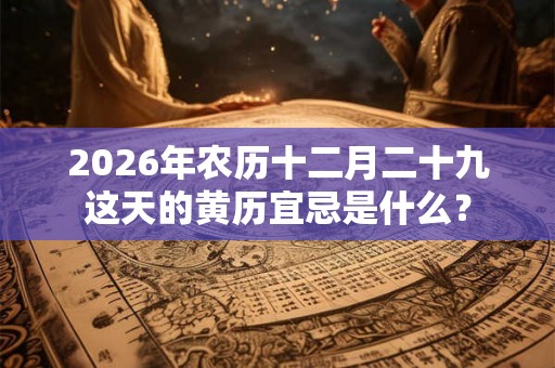 2026年农历十二月二十九这天的黄历宜忌是什么？