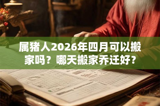 属猪人2026年四月可以搬家吗？哪天搬家乔迁好？