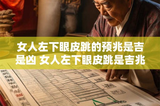 女人左下眼皮跳的预兆是吉是凶 女人左下眼皮跳是吉兆还是凶兆预示着哪些运势变化