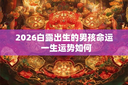 2026白露出生的男孩命运  一生运势如何