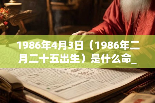 1986年4月3日（1986年二月二十五出生）是什么命_命运如何