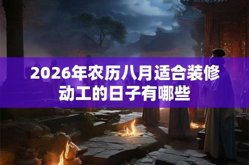 2026年农历八月适合装修动工的日子有哪些