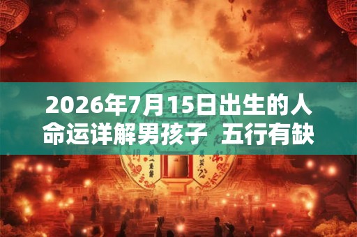 2026年7月15日出生的人命运详解男孩子  五行有缺失吗