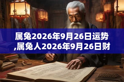 属兔2026年9月26日运势,属兔人2026年9月26日财运,生肖兔2026年9月26日运势