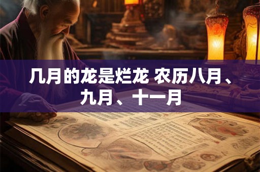 几月的龙是烂龙 农历八月、九月、十一月