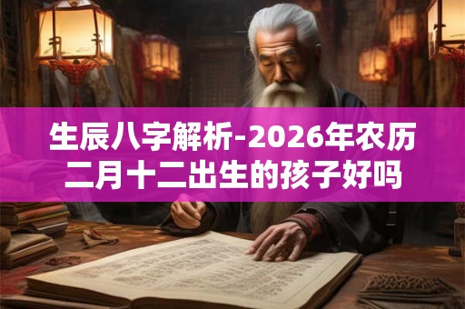 生辰八字解析-2026年农历二月十二出生的孩子好吗