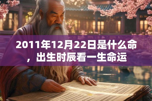 2011年12月22日是什么命，出生时辰看一生命运