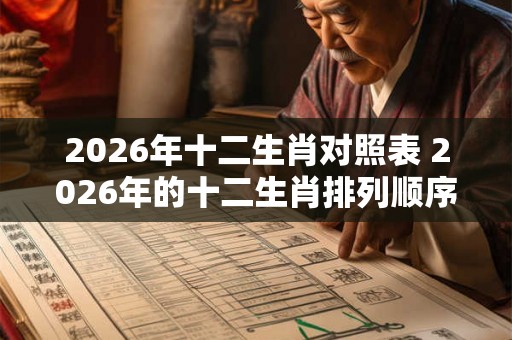 2026年十二生肖对照表 2026年的十二生肖排列顺序是什么