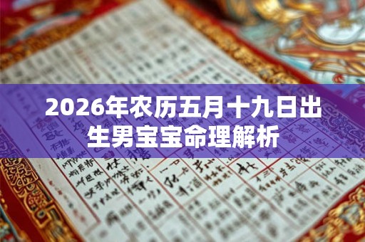 2026年农历五月十九日出生男宝宝命理解析