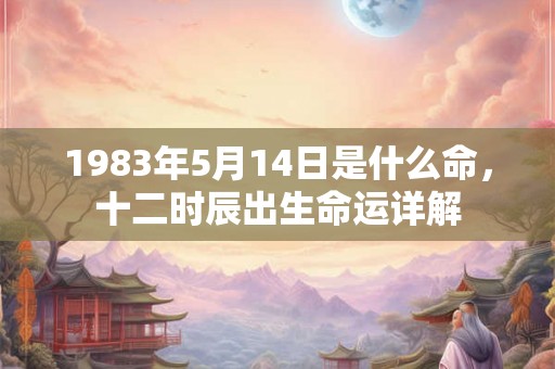 1983年5月14日是什么命，十二时辰出生命运详解