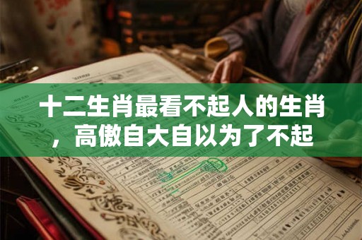 十二生肖最看不起人的生肖,高傲自大自以为了不起 十二生肖最看不起人的生肖,高傲自大自以为了不起