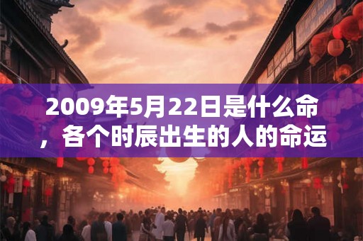 2009年5月22日是什么命，各个时辰出生的人的命运