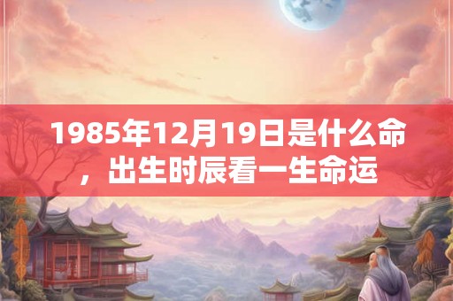 1985年12月19日是什么命，出生时辰看一生命运