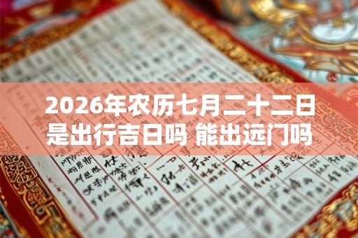 2026年农历七月二十二日是出行吉日吗 能出远门吗
