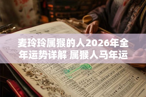 麦玲玲属猴的人2026年全年运势详解 属猴人马年运程及每月运势