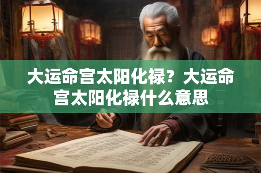 大运命宫太阳化禄？大运命宫太阳化禄什么意思