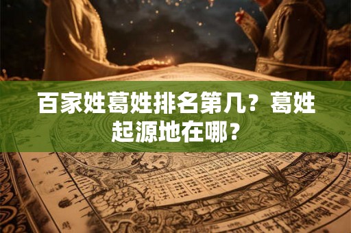 百家姓葛姓排名第几？葛姓起源地在哪？