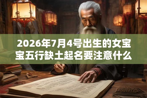 2026年7月4号出生的女宝宝五行缺土起名要注意什么